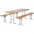 Table pliante et 2 bancs pliants PLUS 740x2200x800mm